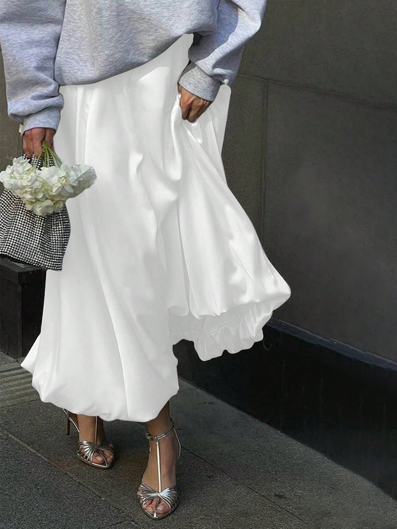 Dames Minimalistische Losse Pasvorm Bubble Rok Casual Dagelijkse Mode
