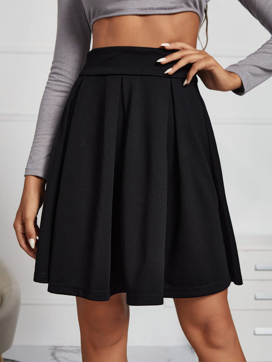 Zijrits Effen Geplooide Rok Dames Hoge Taille Korte Casual Rok Lente Zomer