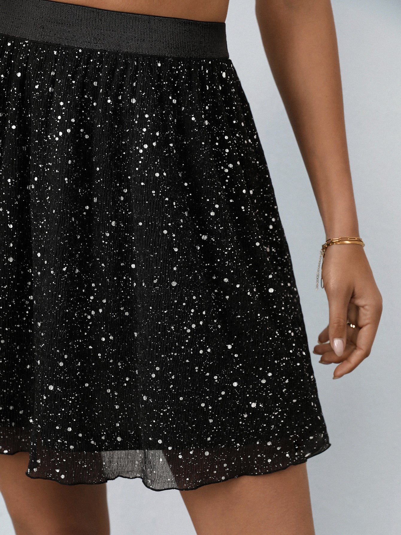 Dames Contrasterende Mesh Rok Eenvoudige Modieuze Casual Dagelijkse Kleding