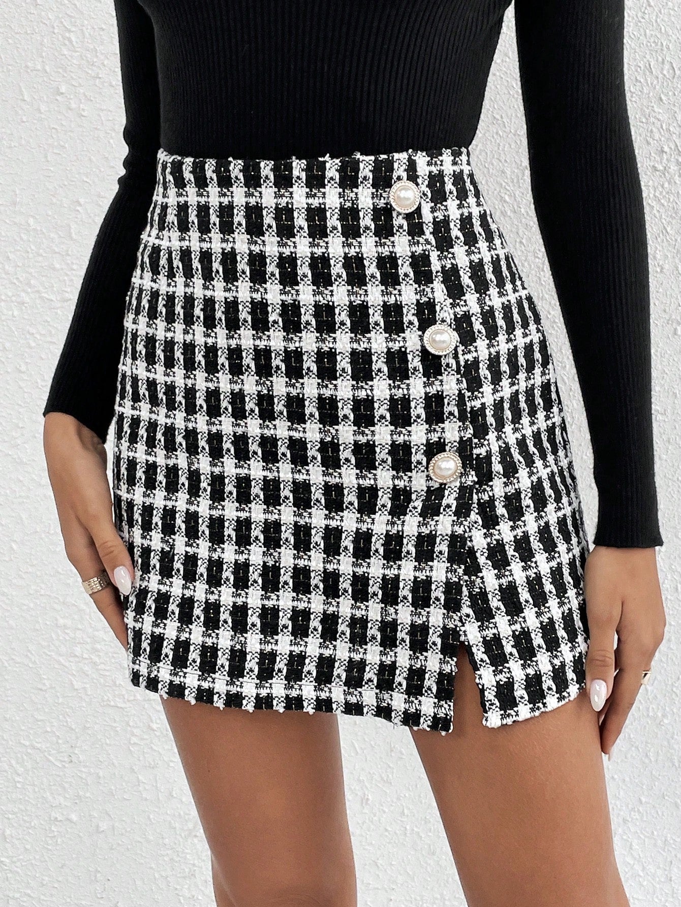 Elegante Damesrok Met Knopen Voor Dagelijks Gebruik In Diverse Kleuren