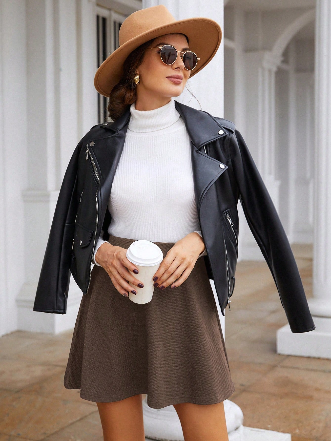 Hoge Taille A-Lijn Rok Voor Dames Elegant Voor Herfst En Winter