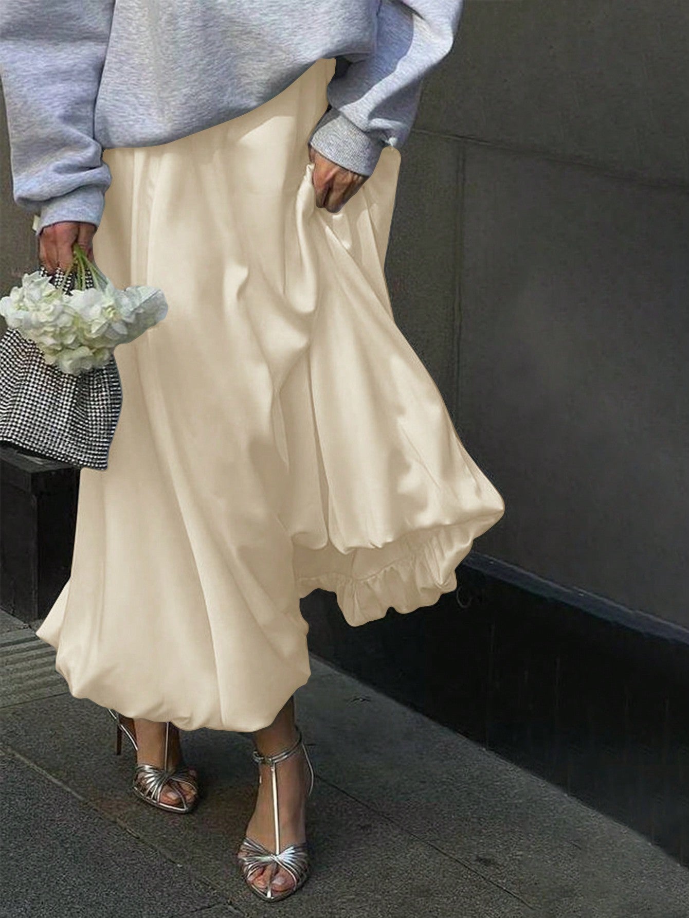 Dames Minimalistische Losse Pasvorm Bubble Rok Casual Dagelijkse Mode