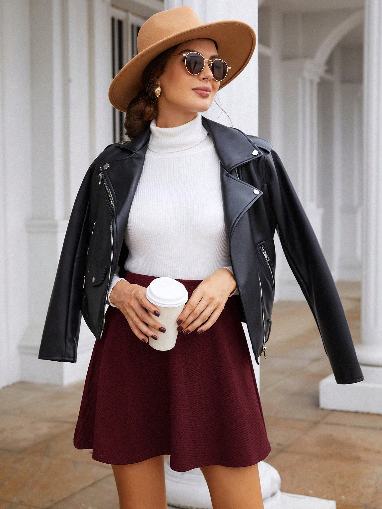 Hoge Taille A-Lijn Rok Voor Dames Elegant Voor Herfst En Winter