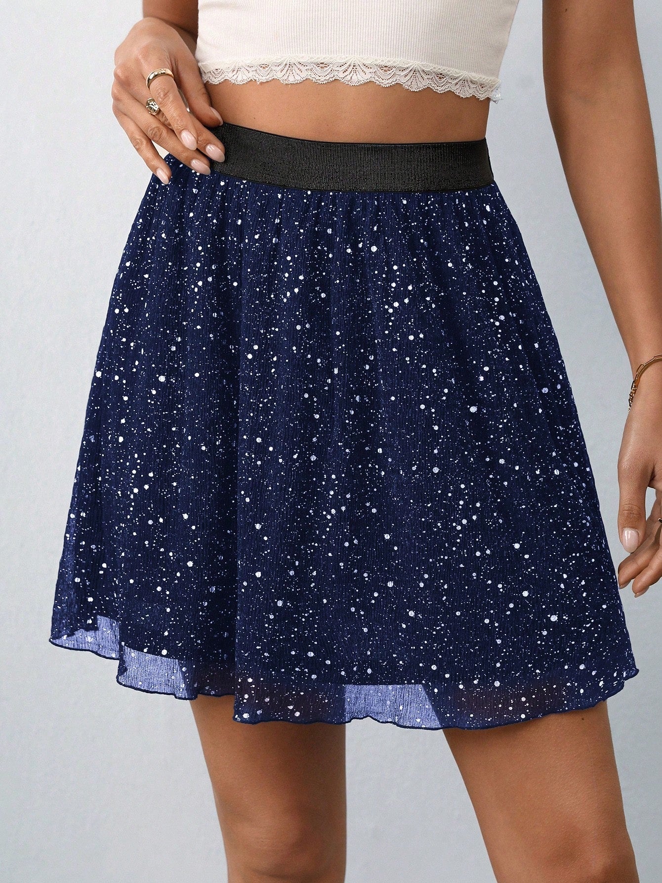 Dames Contrasterende Mesh Rok Eenvoudige Modieuze Casual Dagelijkse Kleding