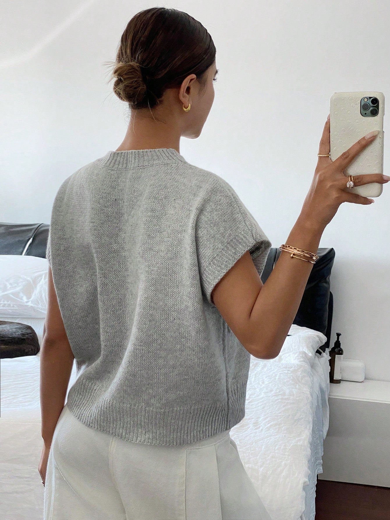 Dames Casual Gebreide Trui Top Minimalistisch Modieus Dagelijks Gebruik