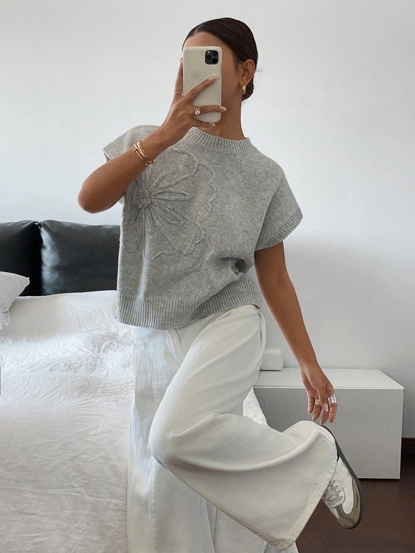 Dames Casual Gebreide Trui Top Minimalistisch Modieus Dagelijks Gebruik