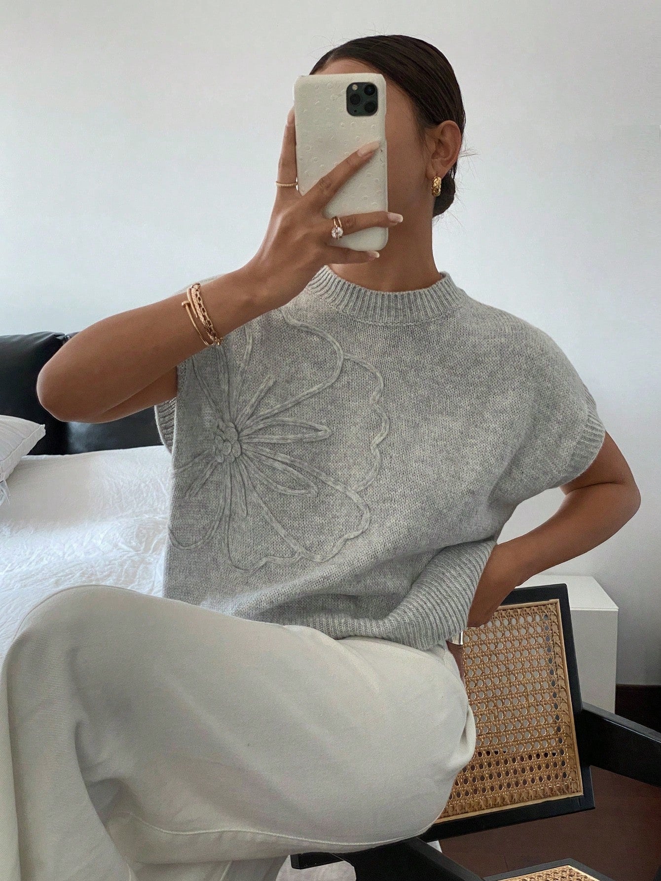 Dames Casual Gebreide Trui Top Minimalistisch Modieus Dagelijks Gebruik