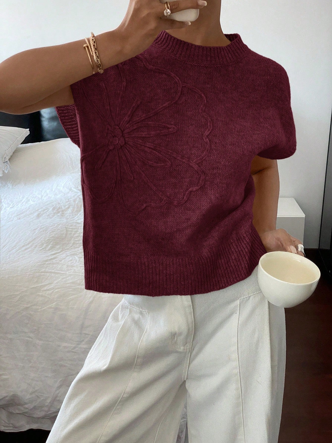 Dames Casual Gebreide Trui Top Minimalistisch Modieus Dagelijks Gebruik