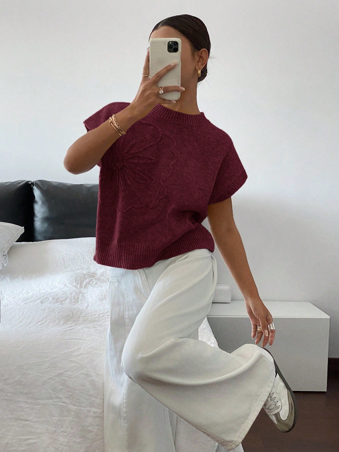 Dames Casual Gebreide Trui Top Minimalistisch Modieus Dagelijks Gebruik