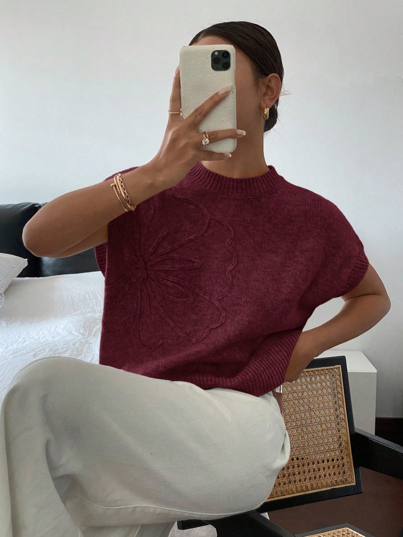 Dames Casual Gebreide Trui Top Minimalistisch Modieus Dagelijks Gebruik