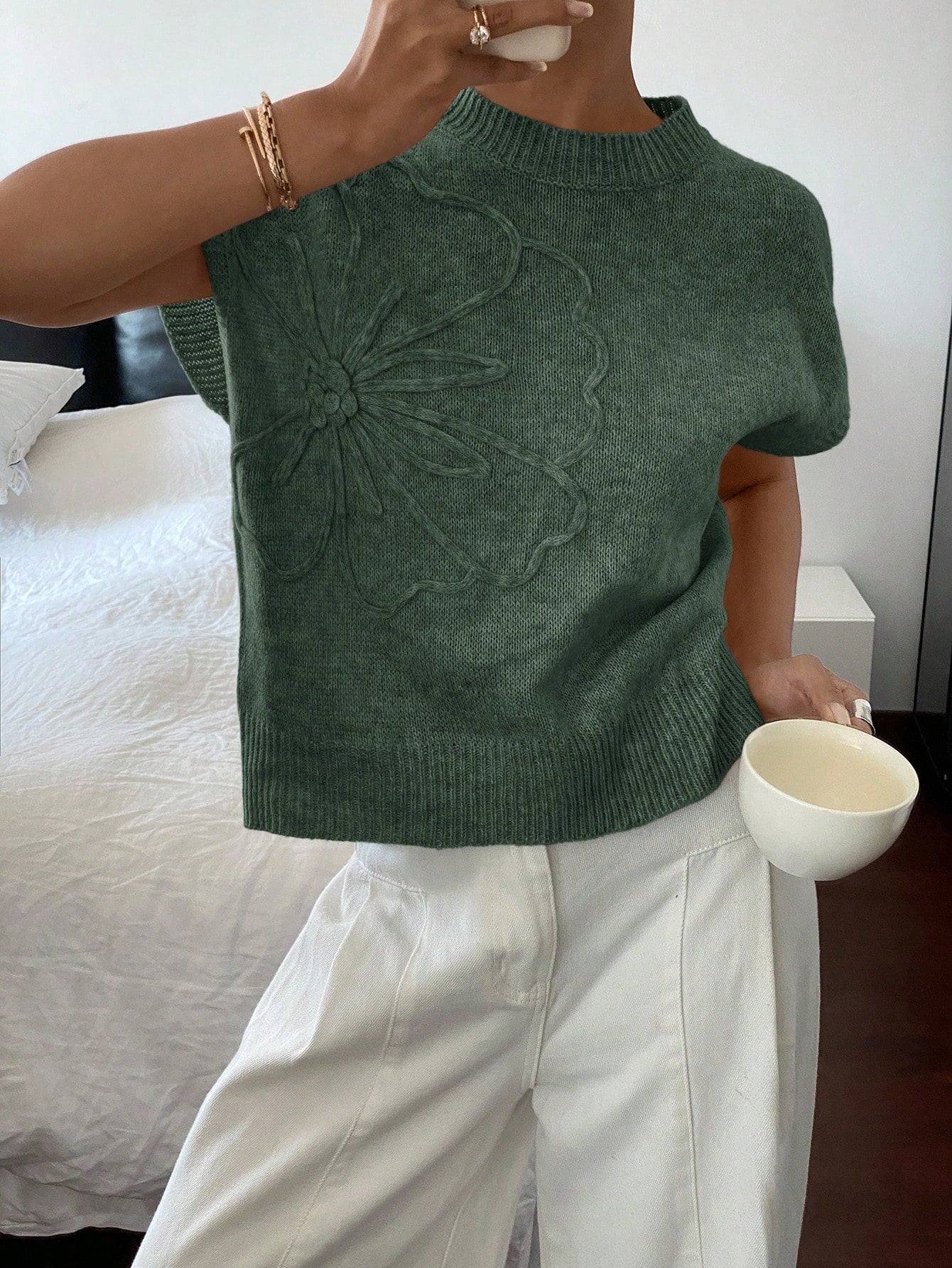Dames Casual Gebreide Trui Top Minimalistisch Modieus Dagelijks Gebruik