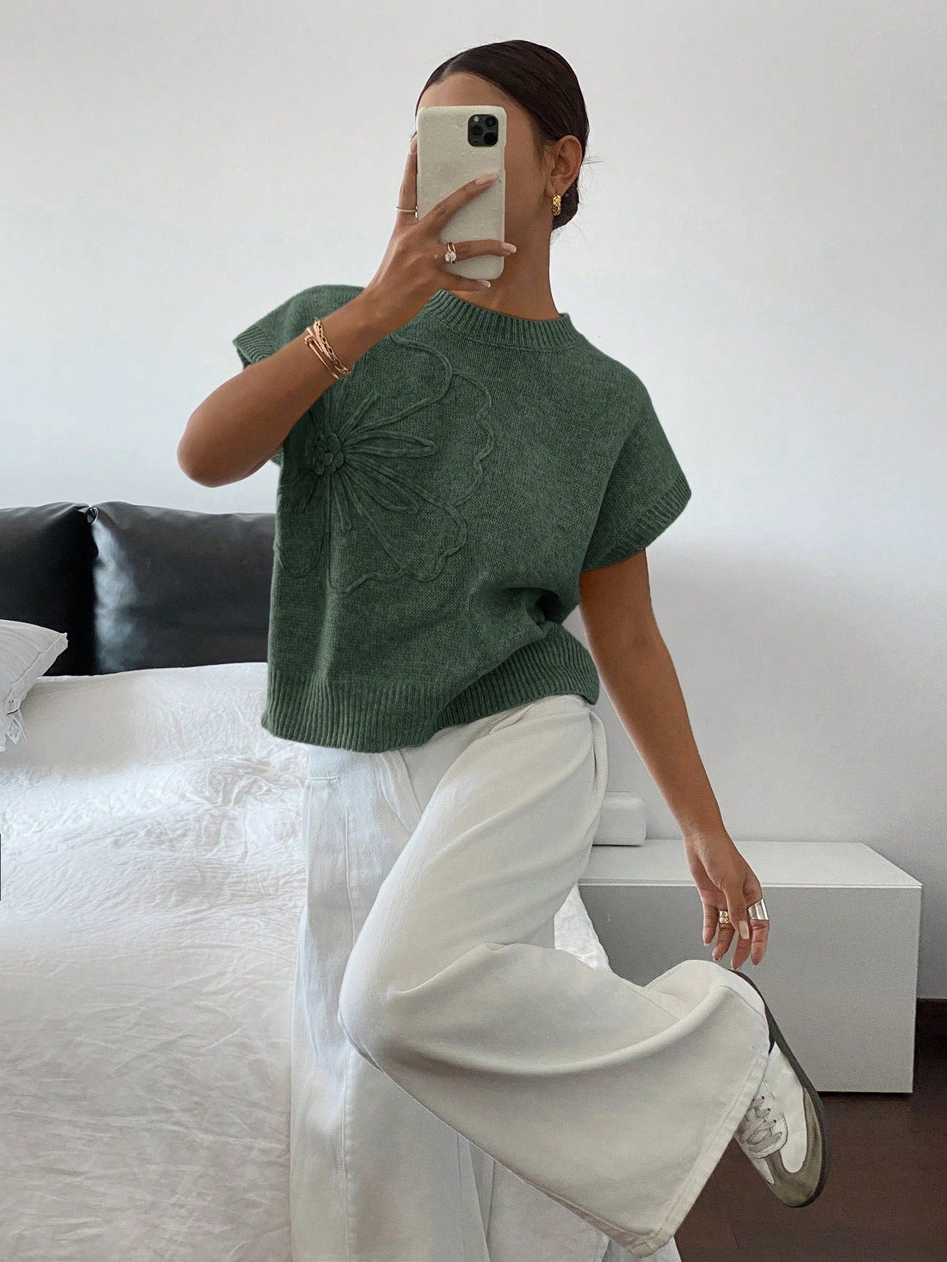 Dames Casual Gebreide Trui Top Minimalistisch Modieus Dagelijks Gebruik
