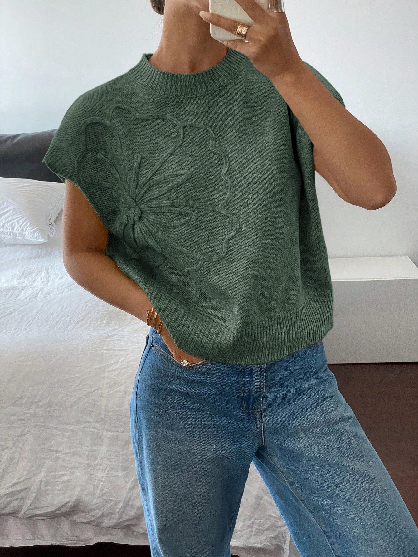 Dames Casual Gebreide Trui Top Minimalistisch Modieus Dagelijks Gebruik