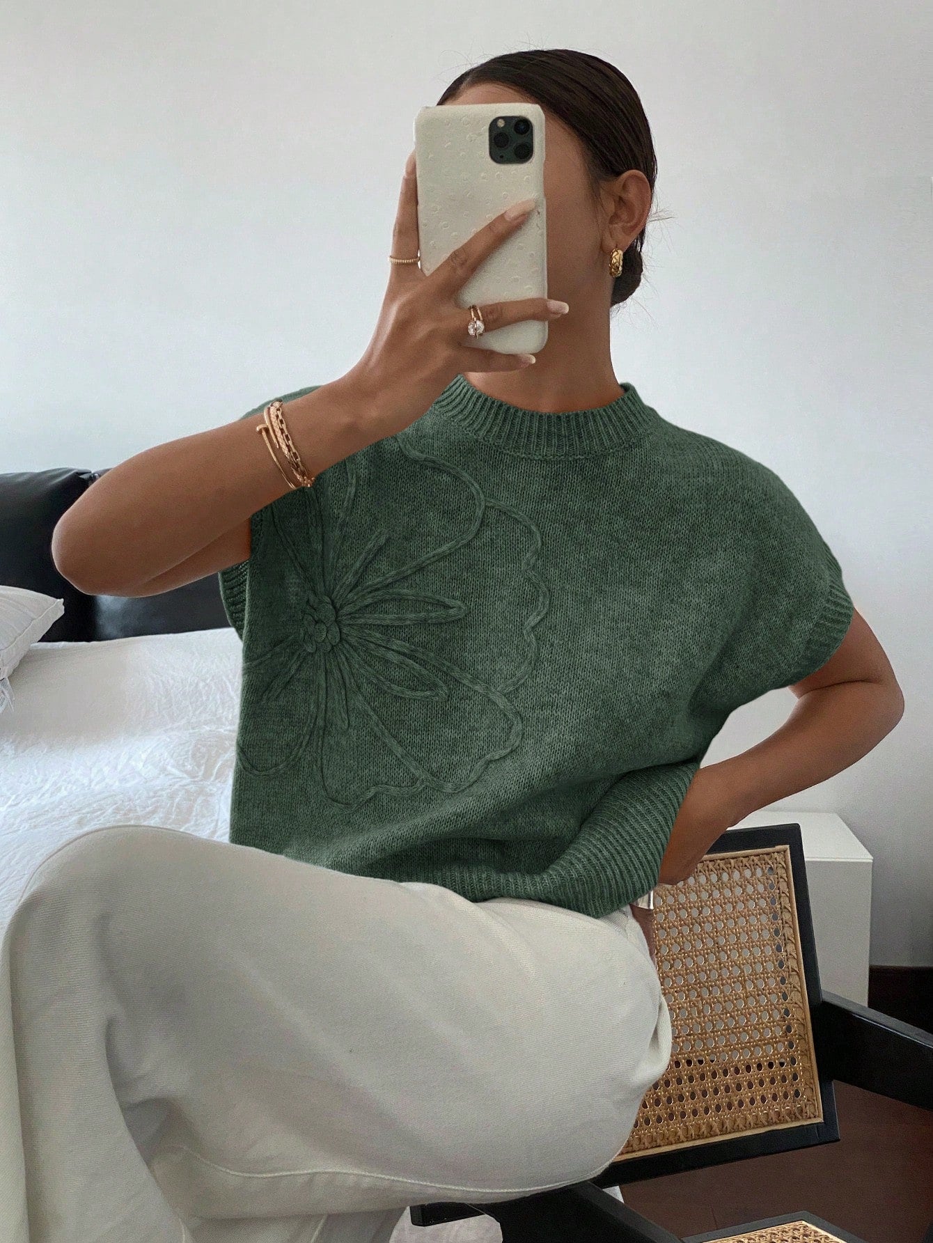 Dames Casual Gebreide Trui Top Minimalistisch Modieus Dagelijks Gebruik