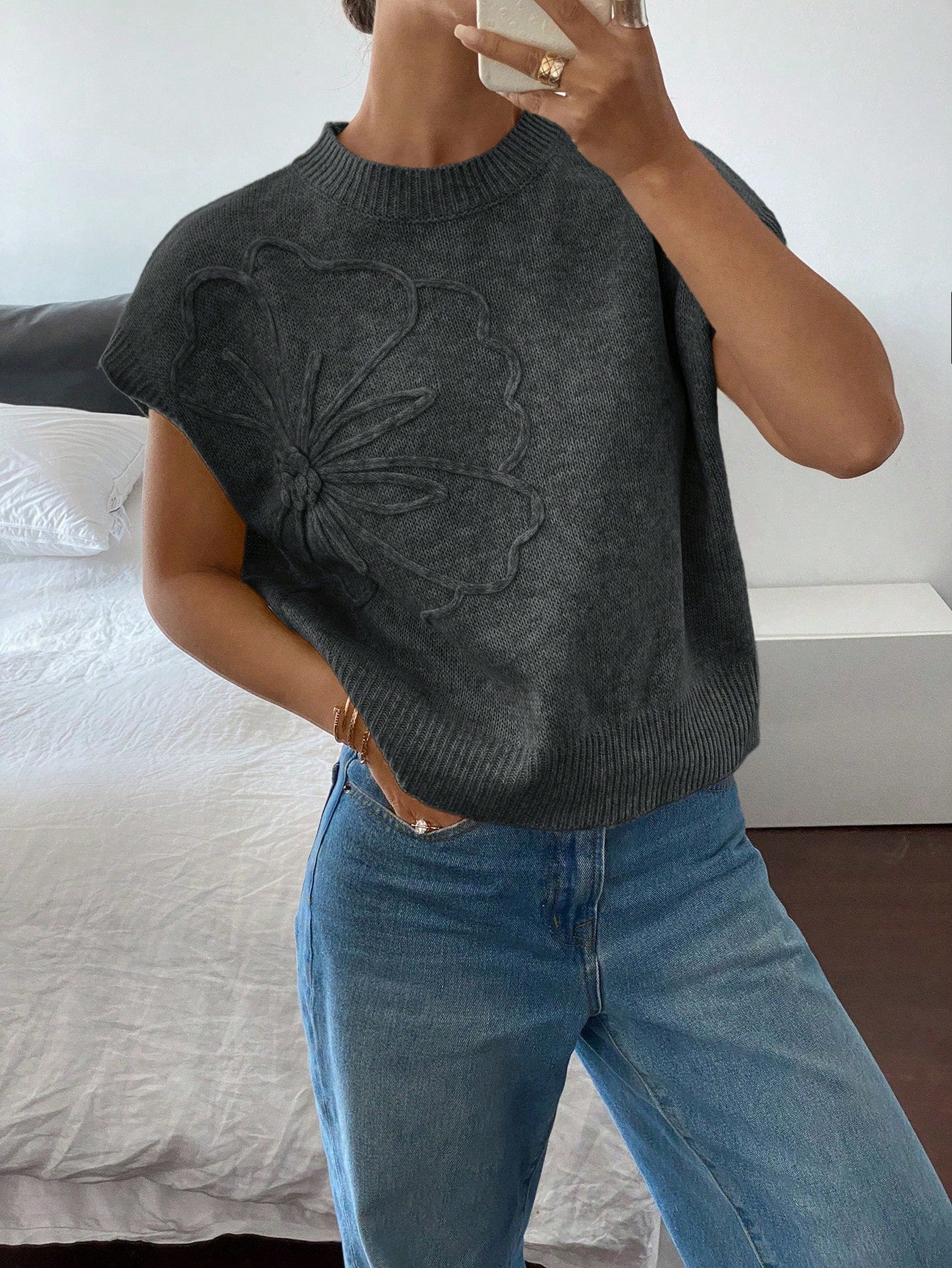 Dames Casual Gebreide Trui Top Minimalistisch Modieus Dagelijks Gebruik