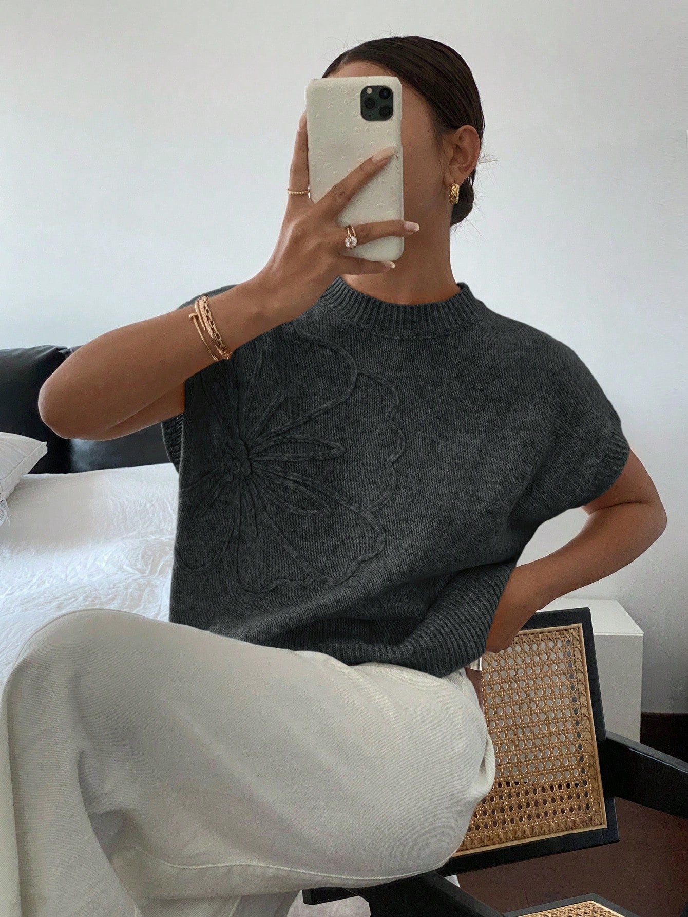 Dames Casual Gebreide Trui Top Minimalistisch Modieus Dagelijks Gebruik