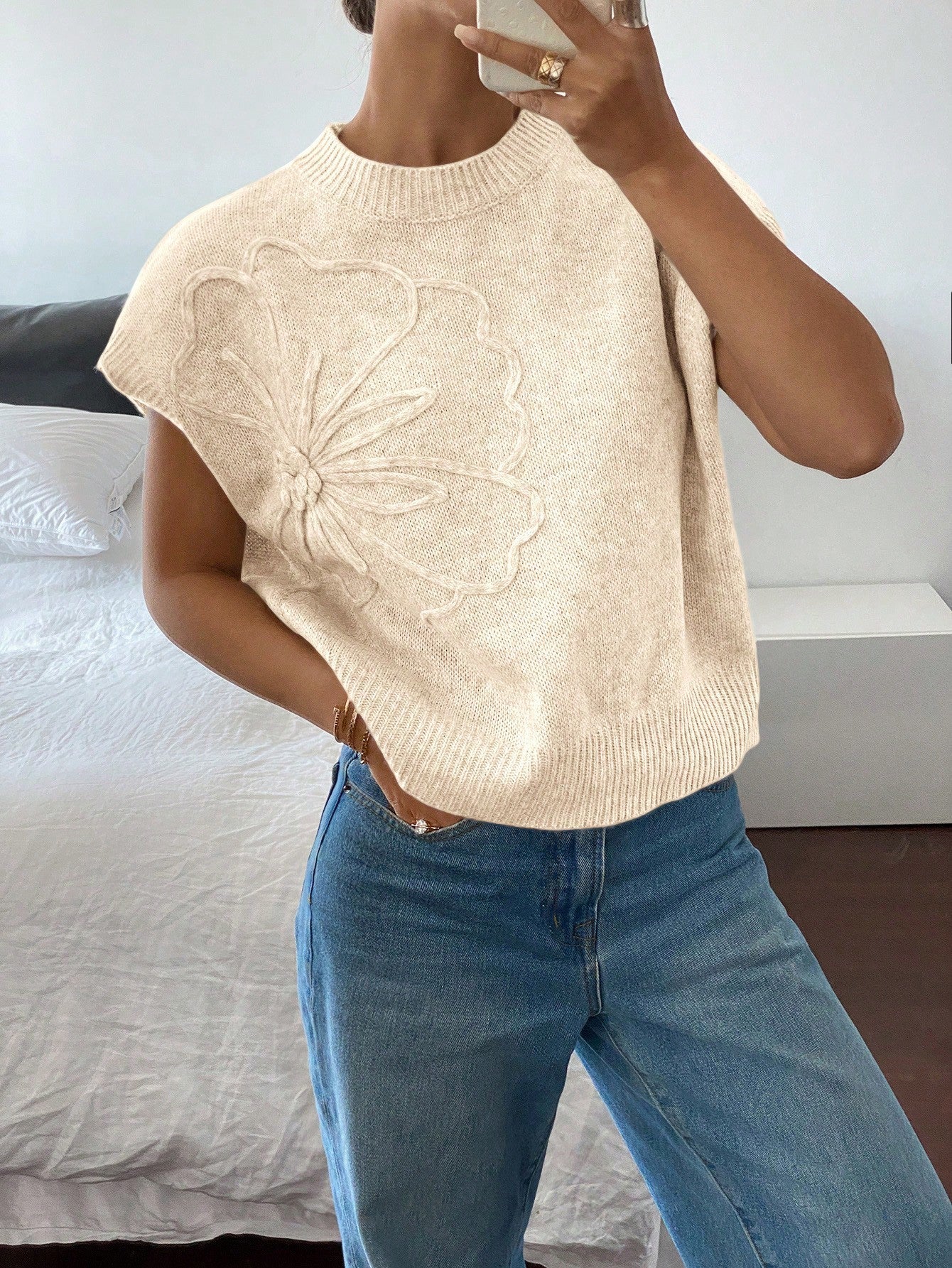 Dames Casual Gebreide Trui Top Minimalistisch Modieus Dagelijks Gebruik