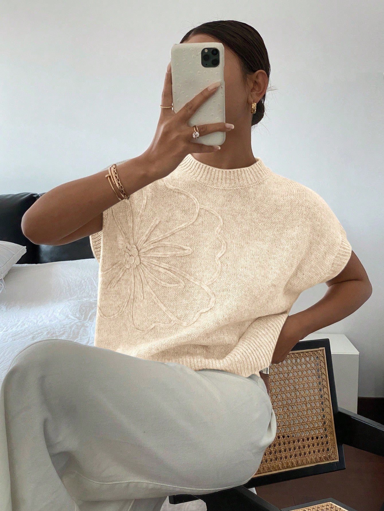 Dames Casual Gebreide Trui Top Minimalistisch Modieus Dagelijks Gebruik