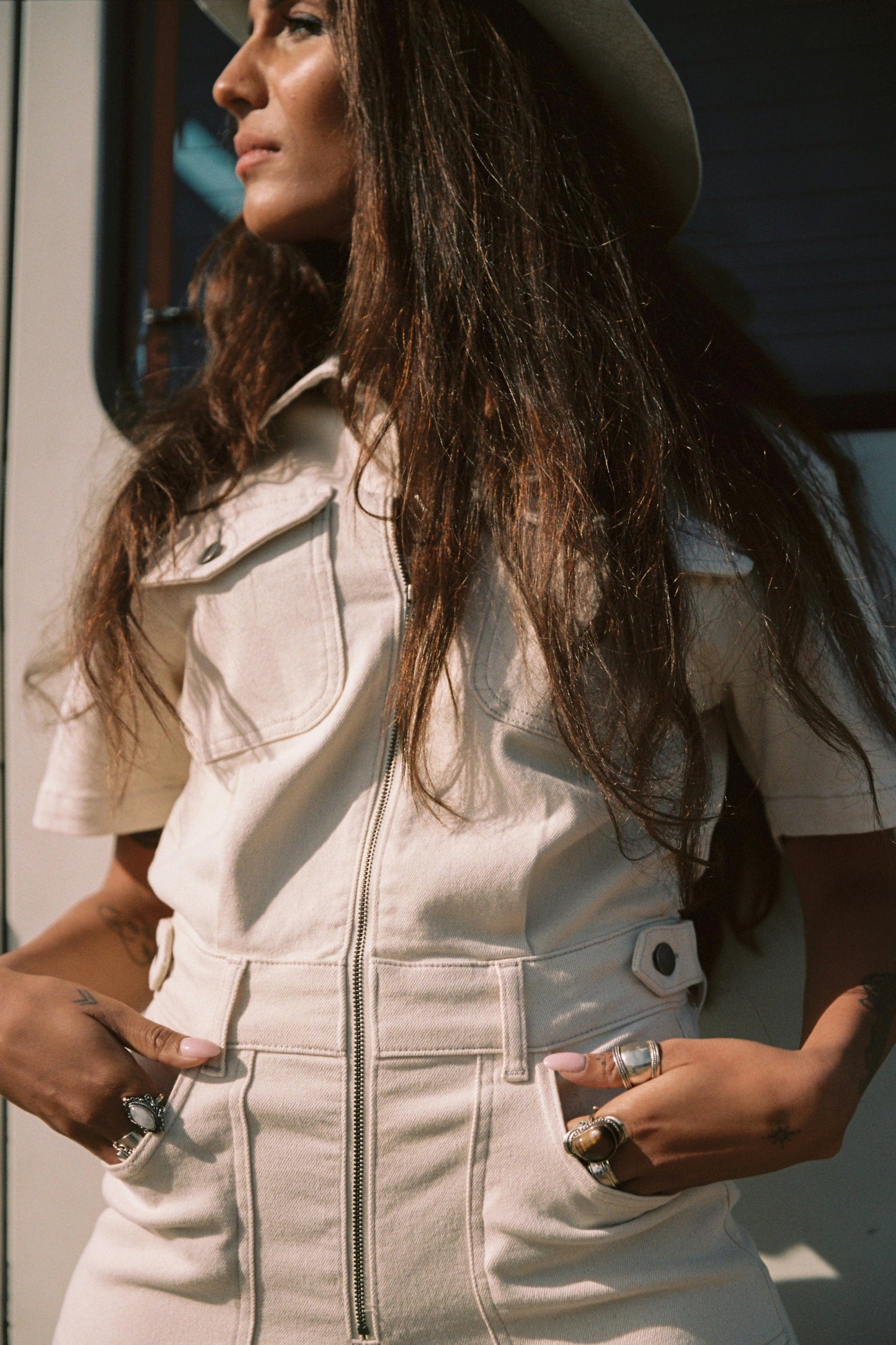The Muse Jumpsuit Light Beige