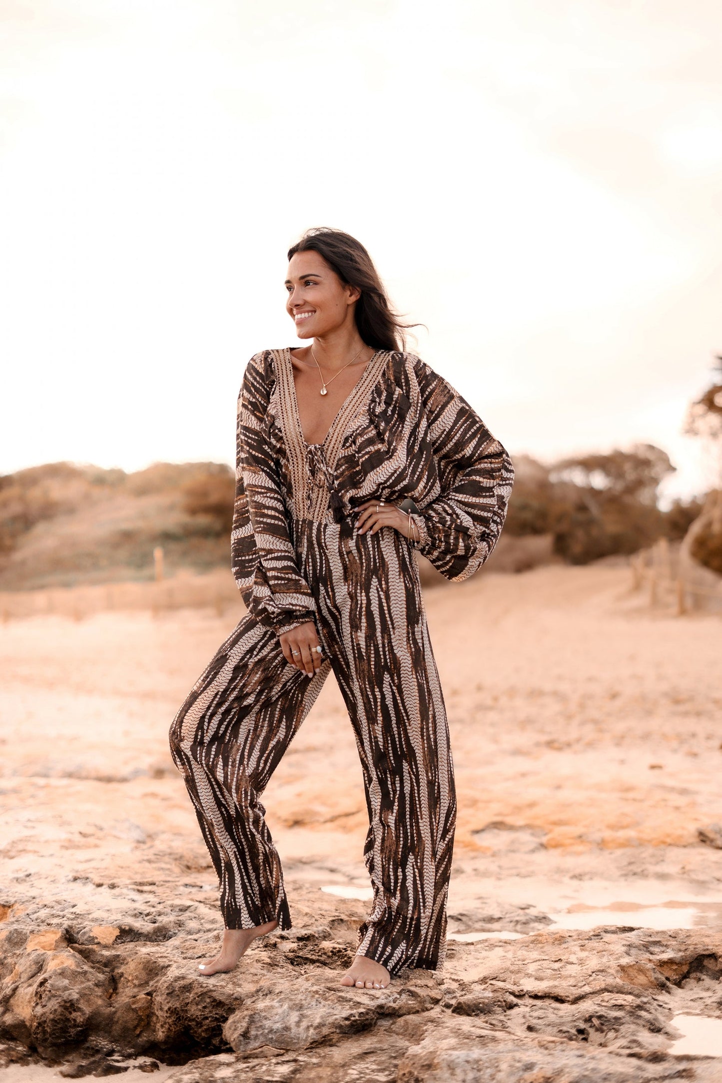 Jumpsuit Emika Brown Print
