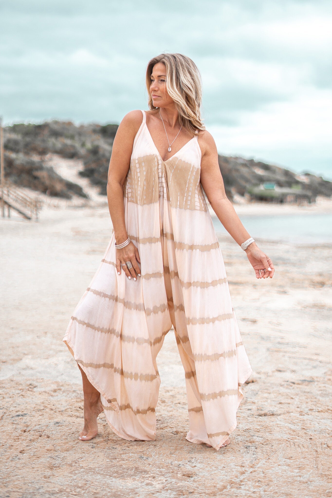 Jumpsuit Alma Tie Dye Powder/ Sand