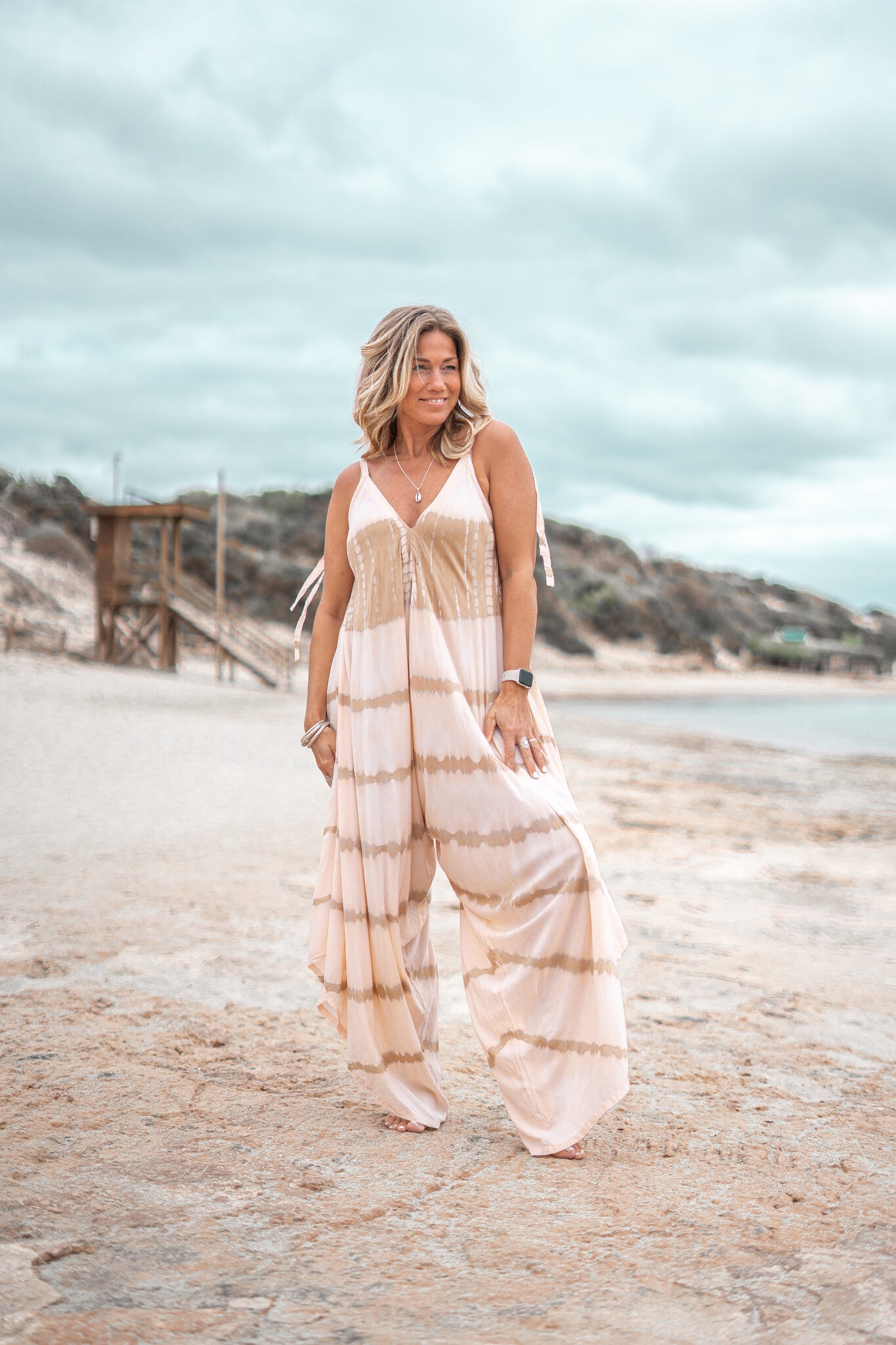 Jumpsuit Alma Tie Dye Powder/ Sand